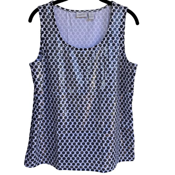 Chico's Zenergy Polkadot Sequins Tank Top 1 US M Stretchy Career Base Layer - Picture 10 of 10